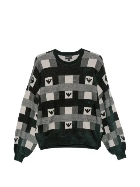 Pulover Emporio Armani cu autograf verde