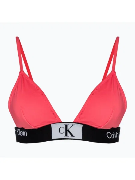 Calvin Klein Горнище на бански костюм Calypso coral с фиксиран триъгълник-RP розово