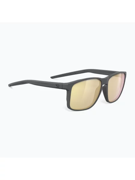 Rudy Project Nakładane matowe okulary węglowe ze złotymi soczewkami RP Optics Multilaser szare