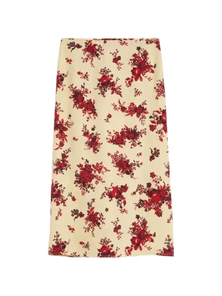 Fustă midi Jil Sander cu model floral cu imagine în linie A