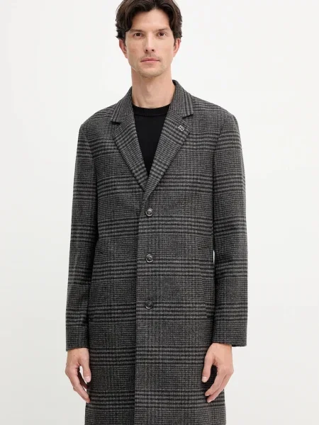 Palton Tommy Hilfiger de lână negru
