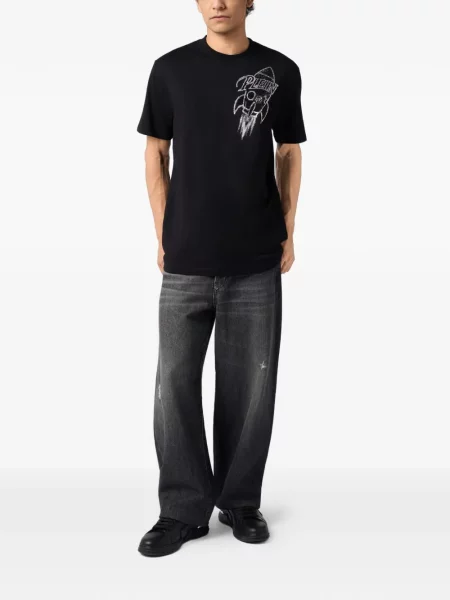 Tricou Philipp Plein cu imagine negru