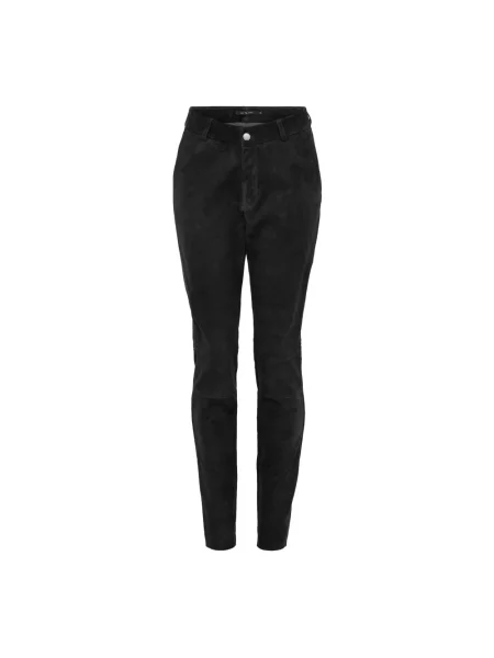Skinny spodnie Btfcph zamszowe czarne