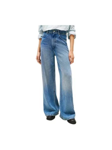 Tommy Hilfiger Jeansy Wide Leg Lana blau niebieskie