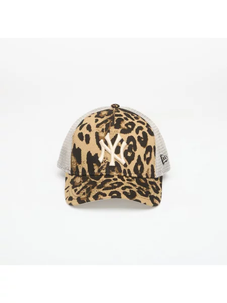Șapcă New Era cu model leopard din piele de căprioară maro