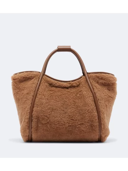 Geantă shopper Max Mara din piele maro