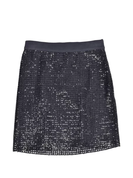 Fusta mini Brunello Cucinelli cu paiete plasă negru