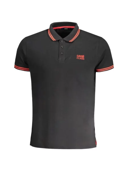 Tricou polo Cavalli Class cu broderie negru