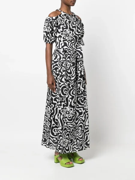Rochie Vivetta cu imagine cu imprimeu abstract de costum negru