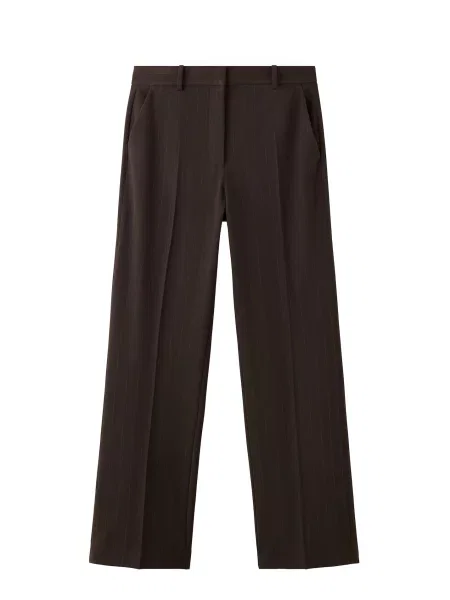 MANGO Pantaloni cu dungă închis maro