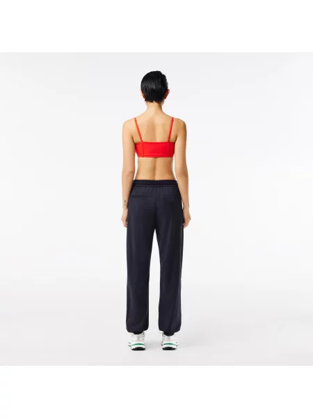 Lacoste Spodnie Wełniane Draped granatowe