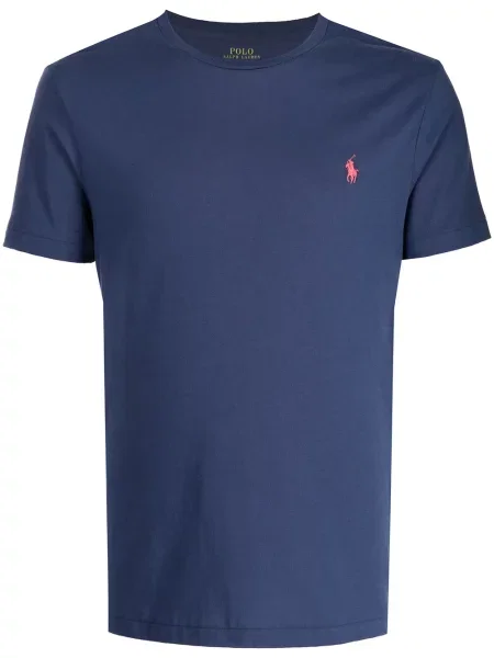 Siuvinėtas marškinėliai Polo Ralph Lauren mėlyna