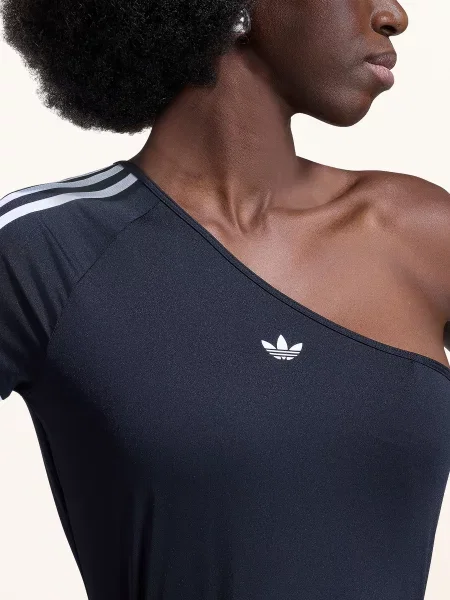 Adidas Originals Tričko S Jedním Ramínkem A Pruhy Z Galonu černá bílá