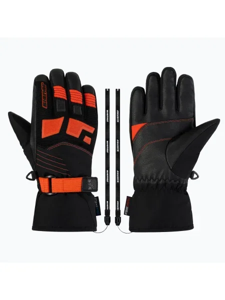 Mănuși de schi pentru copii ZIENER Lukian-Z AS black/orange red negru