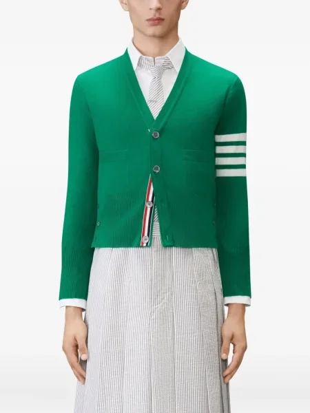 Kardigan Thom Browne z dekoltem w serek zielony