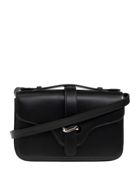 Kožená kožená taška Emporio Armani černá