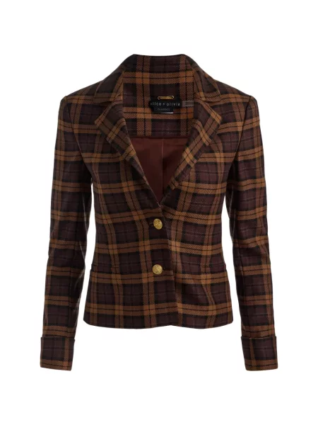 Sacou Alice + Olivia în carouri maro