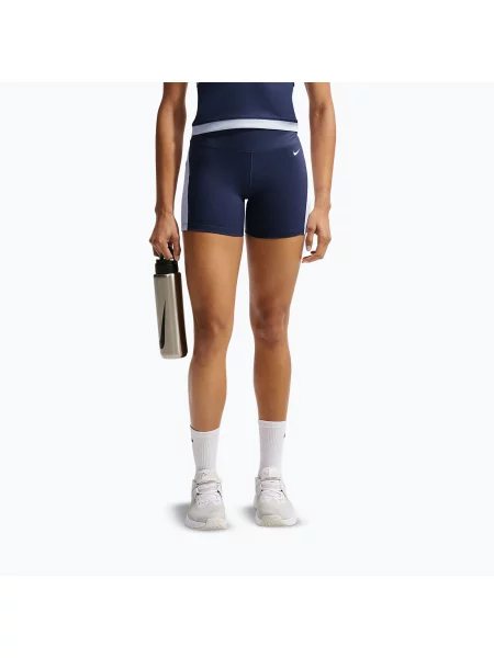 Шорти Nike One High Waisted Biker 5" midnight navy/hydrogen blue/white білі