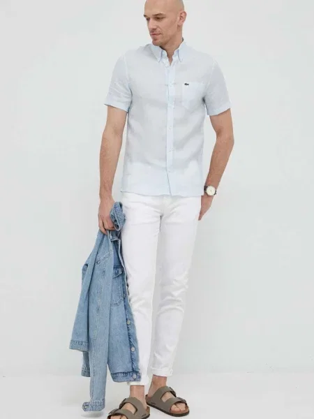 Lacoste camasa de in cu guler button-down regular