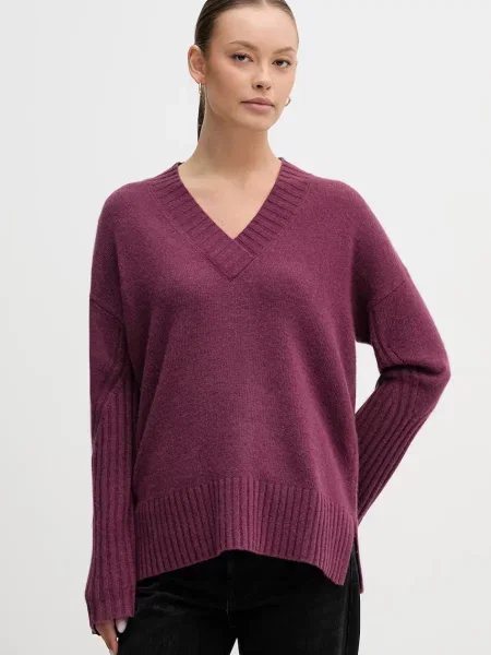 Svetr s příměsí vlny United Colors of Benetton fialová