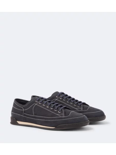 Sneakerși John Lobb din piele albastru