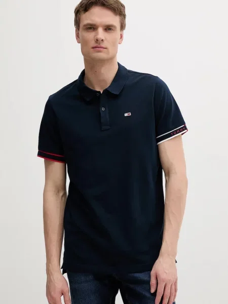 Tommy Jeans polo de bleumarin uni