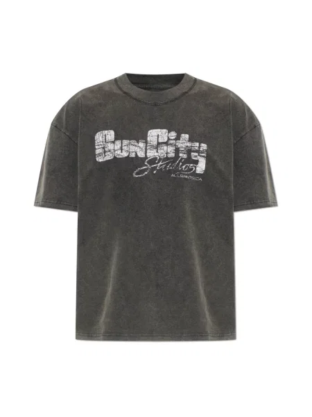 AllSaints T-shirt basic SUN szara