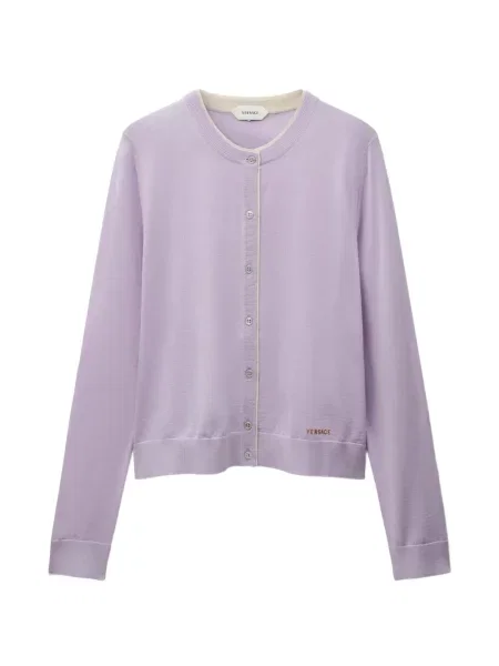 Cardigan Versace cu broderie violet