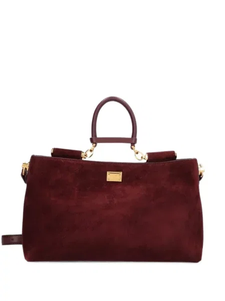 Bőr kézitáska Dolce & Gabbana piros