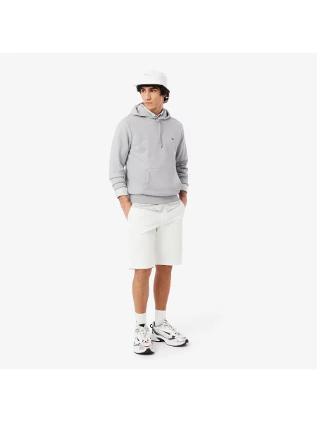 Lacoste Bluza Z Kapturem Z Bawełnianego Polaru szary