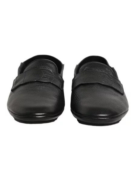 Lniane półbuty Dolce And Gabbana czarne