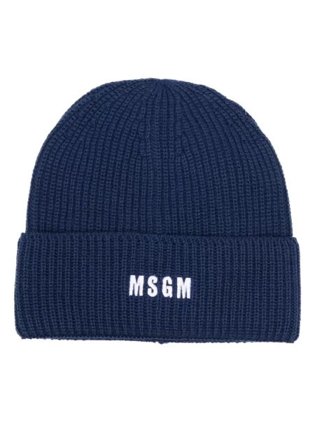 Pletené žebrované beanie čepice Msgm s výšivkou