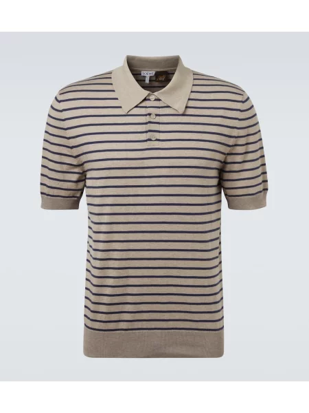 Polo Loewe cu dungi tricotate maro