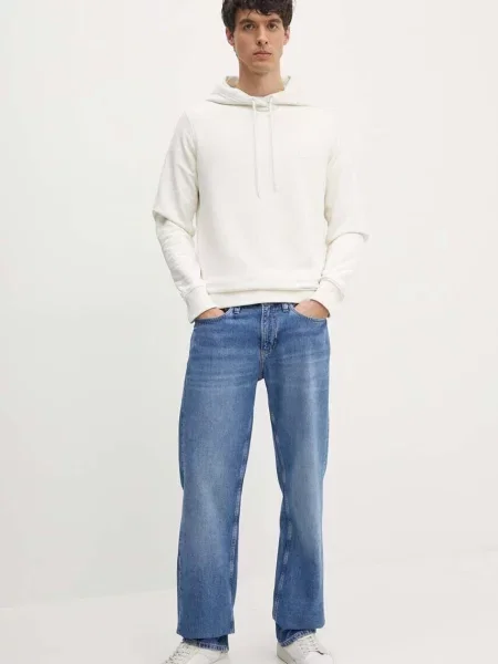 Bluza z kapturem Calvin Klein Jeans biała