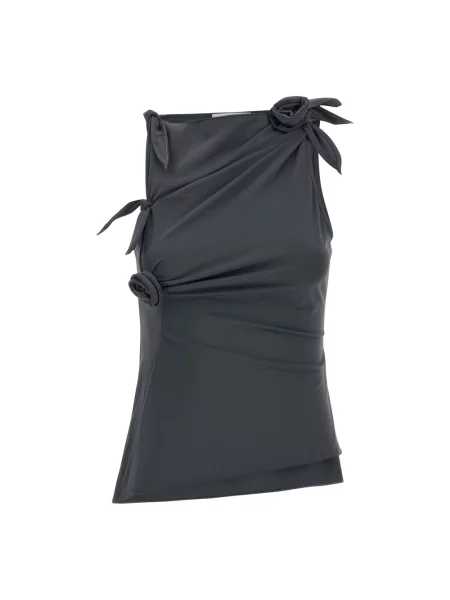 Top Coperni w kwiatki asymetryczny szary