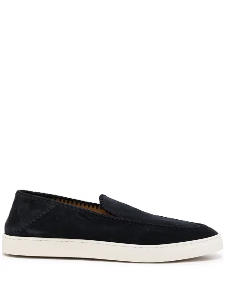 Sneakerși Giorgio Armani din piele de căprioară slip-on albastru