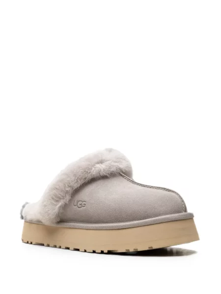 Papuci tip mules Ugg din piele de oaie gri