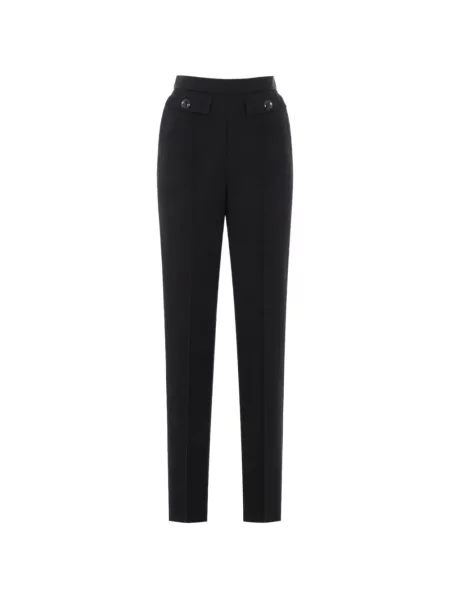 Pantaloni Elisabetta Franchi cu buzunare cu nasturi cu autograf negru