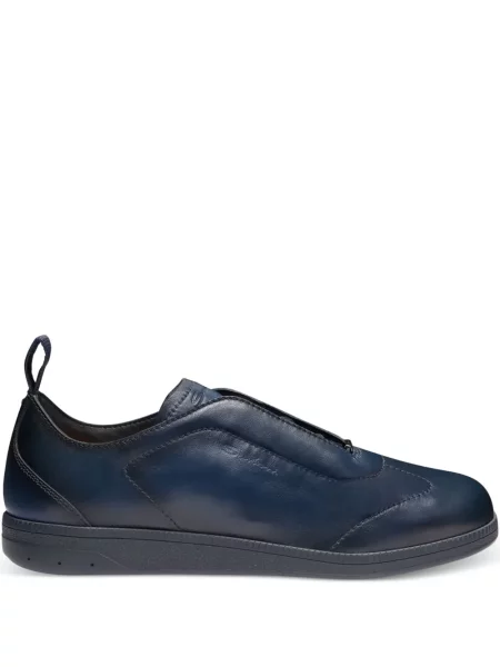 Sneakerși Santoni din piele slip-on albastru