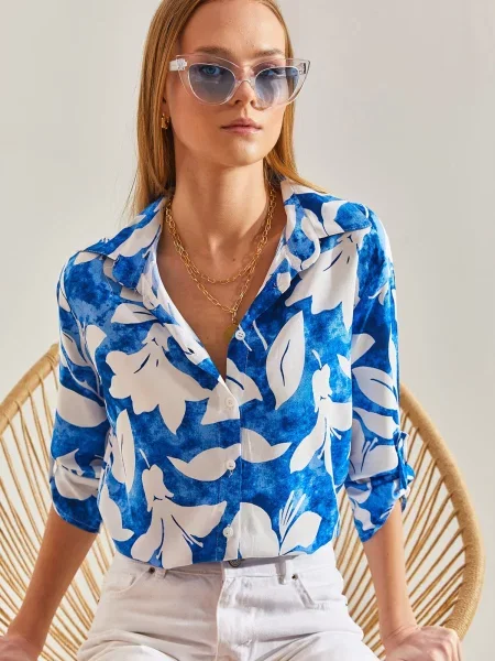 Bianco Lucci Bluză albastru alb