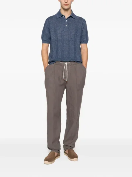Polo Brunello Cucinelli tricotate albastru