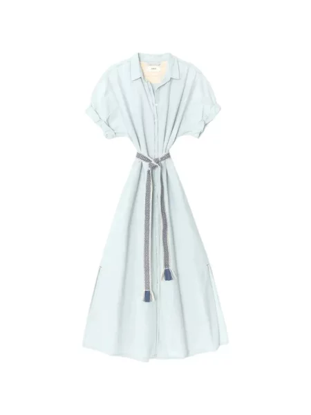 Cu centură rochie tip cămașă Xirena albastru