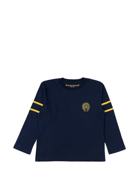 Długa koszulka Chrome Hearts w serca niebieska