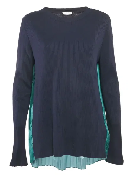 Top Sandro z nadrukiem z wzorem paisley plisowany niebieski