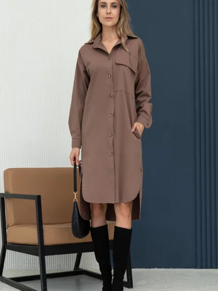 Сукня міді RiMari текстиль коричневий