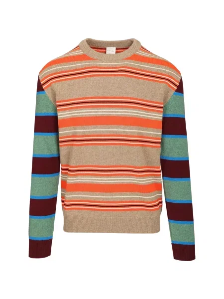 Pulover Paul Smith cu decolteu rotund portocaliu