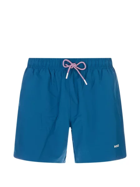 Slip de baie Boss cu imagine cu cordon albastru