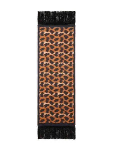 Fular Etro de mătase cu imprimeu geometric negru