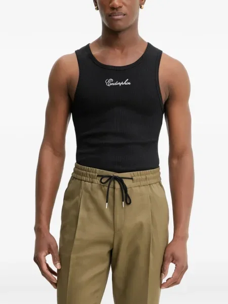 Žebrovaná košile Msgm černá