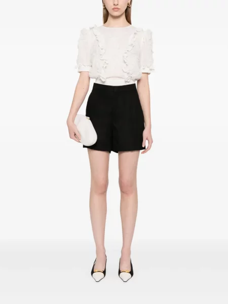 Top Elisabetta Franchi cu broderie alb